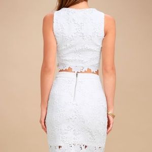 Lulu White Lace Two Piece Dress